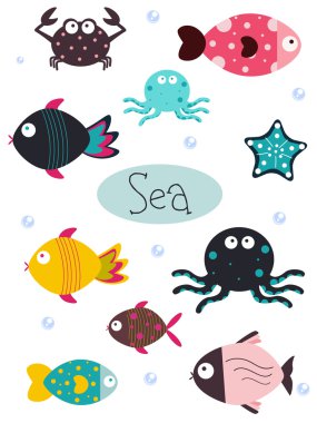 Sea animals clipart