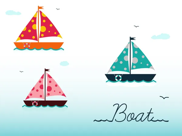 Barcos de dibujos animados — Vector de stock