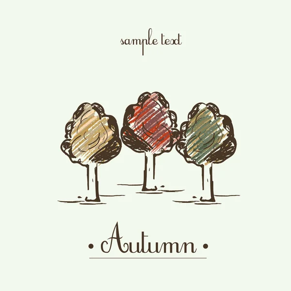 Árboles de otoño — Vector de stock