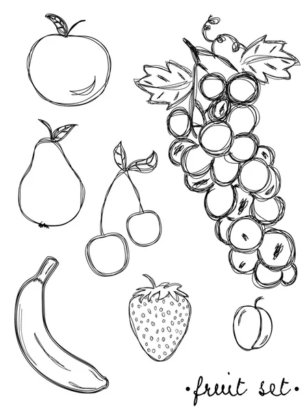 stock vector Hand drawn fruit set