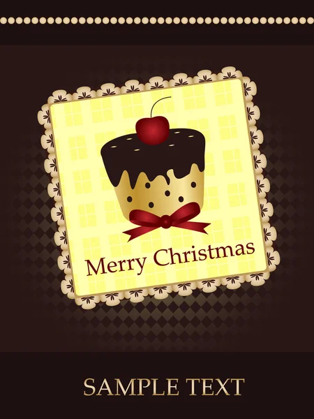 Carte de Noël avec cupcake — Image vectorielle