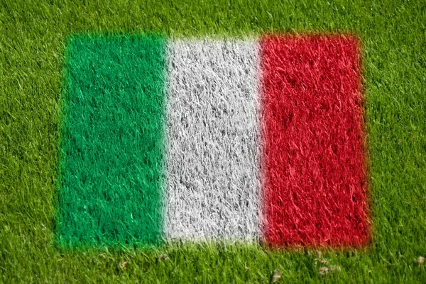 Прапор Італії на траві — стокове фото