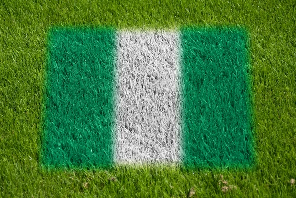 Bandera de nigeria sobre hierba — Foto de Stock