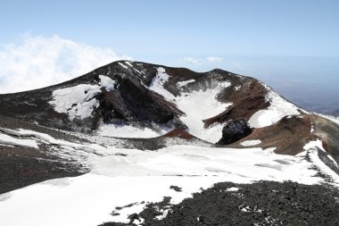 Volcano mount Etna crater clipart