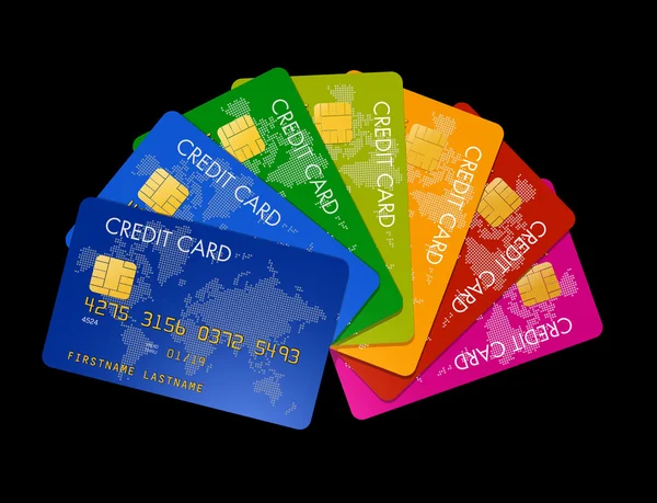 Cartes de crédit colorées — Photo