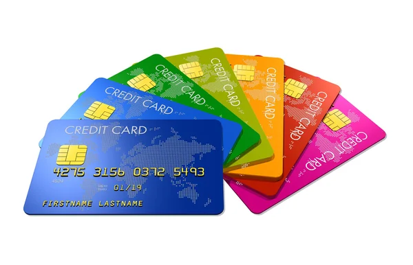 Barevné kreditní karty — Stock fotografie