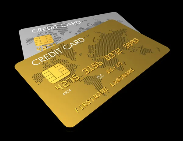 Guld och silver kreditkort — Stockfoto