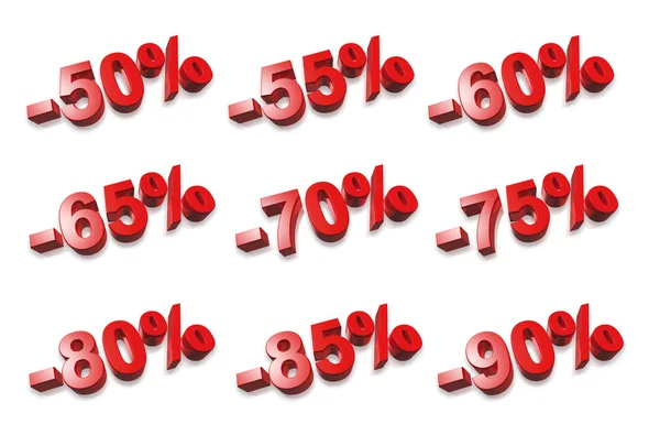 3D percent numbers - % — Stock fotografie