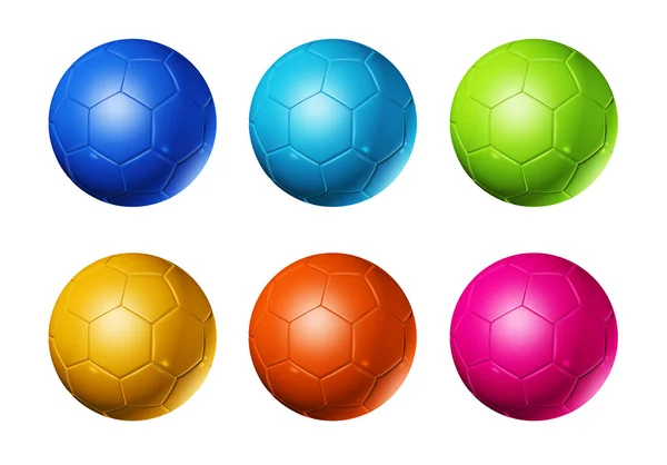 Pelotas de fútbol de colores — Foto de Stock