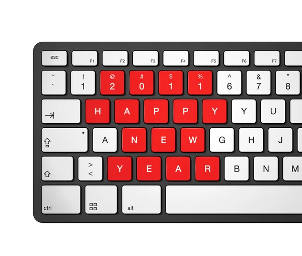 Ano Novo 2011 teclado do computador — Fotografia de Stock