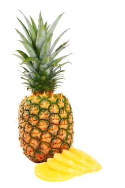 Beyaz üstüne ananas