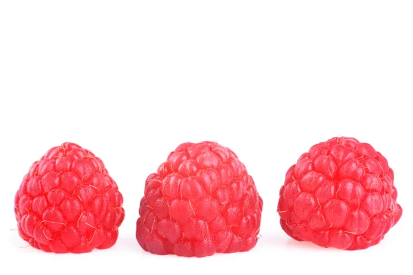 Fresh raspberries on white — Stock Photo, Image
