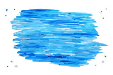 Mavi akrilik boya çerçeve/beyaz leke
