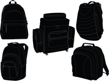 Rucksacks collection clipart