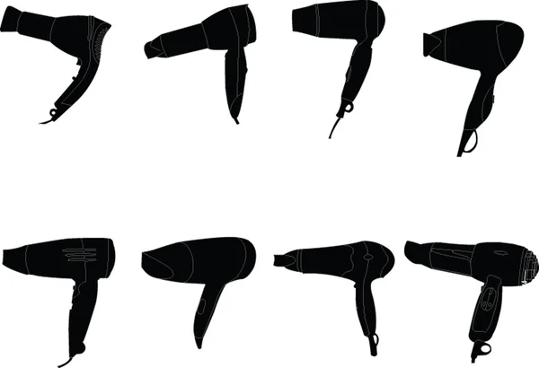 Collection sèche-cheveux — Image vectorielle