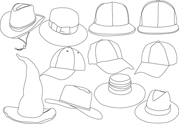 Коллекция шапок — стоковый вектор