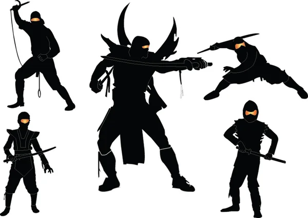Ninjas samling — Stock vektor