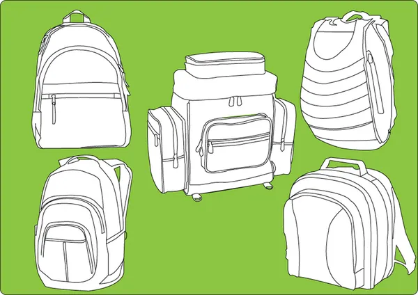 Collection sacs à dos — Image vectorielle