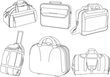 Bag travelling collection clipart