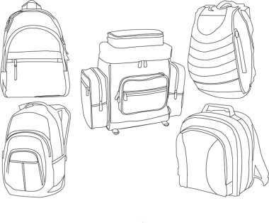 Rucksacks collection clipart