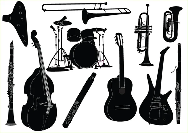 Insamling av musikinstrument — Stock vektor
