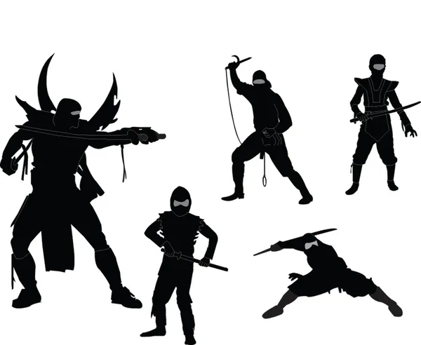 Ninjas koleksiyonu — Stok Vektör
