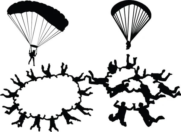 Skydiving colection — Stock Vector