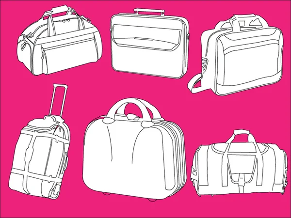 Koleksiyon seyahat çantası — Stok Vektör