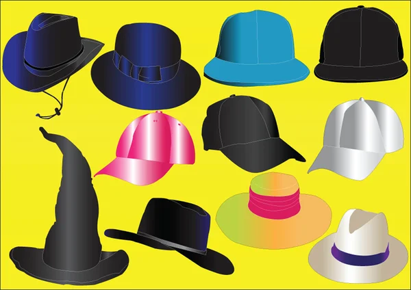 Collection de casquettes — Image vectorielle