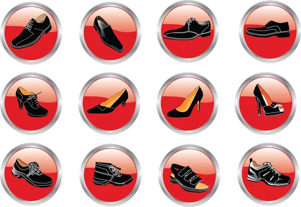 Buttons footwear collection — Stock Vector