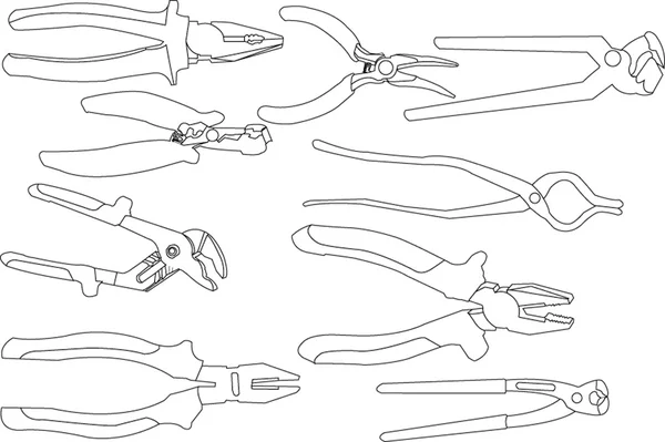 Pincers collection Stock Illustration