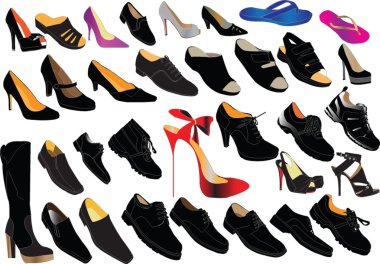 Footwear collection clipart