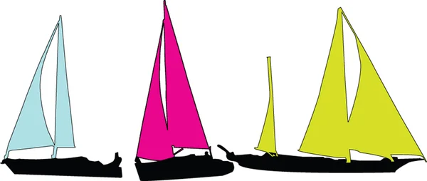 Raccolta barche a vela — Vettoriale Stock