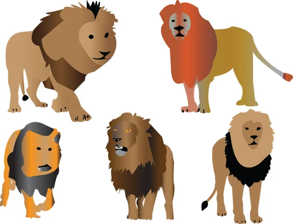 Silhouette collection Lions — Image vectorielle