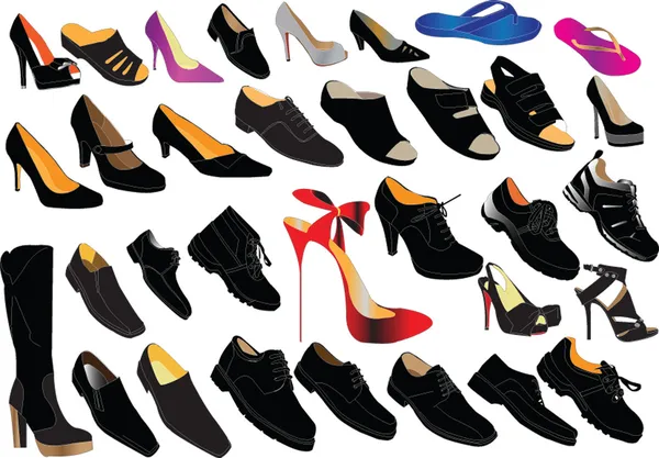 Kolekce obuvi — Stockový vektor