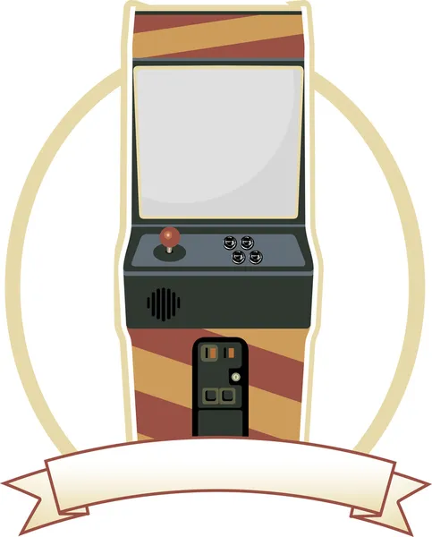 Video arcade kabinet ovale badge — Stockvector