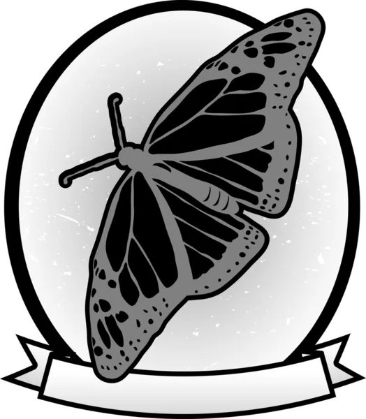 Ілюстрований сірого масштабу Метелик монарх — стоковий вектор