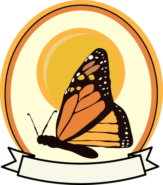 Bunte Monarchie-Schmetterling-Anzeige — Stockvektor