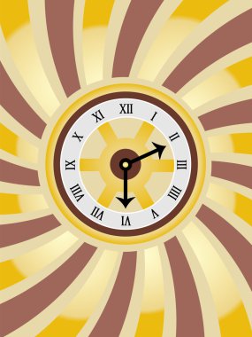 Clock Swirl Gold Brown Vector clipart