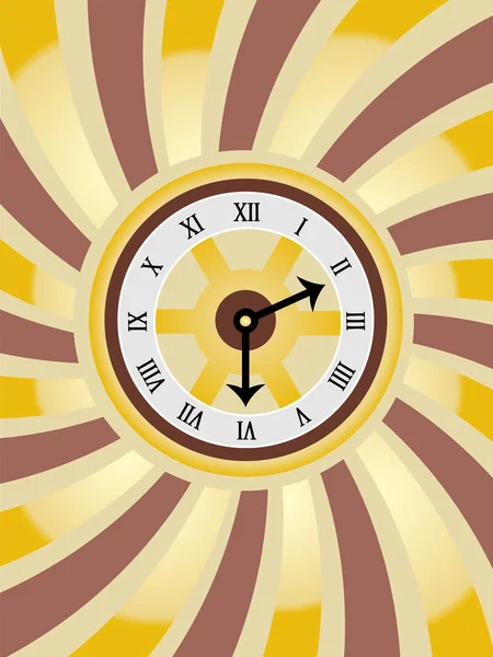 Годинник Вихор Золотий Коричневий Вектор — стоковий вектор