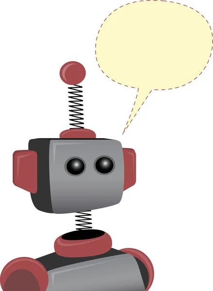 Robot con bolla di chat vuota — Vettoriale Stock