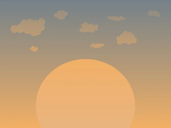 Soft dusky sun set with clouds — Stock Vector