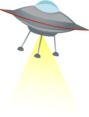UFO shooting yellow beam clipart