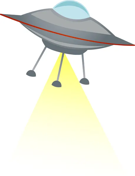 Ufo schießt gelben Strahl ab — Stockvektor