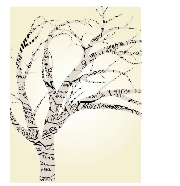 Одиночне дерево, викладене книгою коміксів Векторні кулі — стоковий вектор