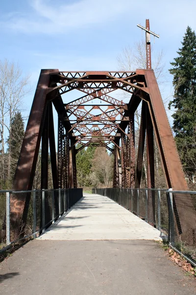Σιδηρόδρομος γέφυρα πεζοπορική διαδρομή — Φωτογραφία Αρχείου