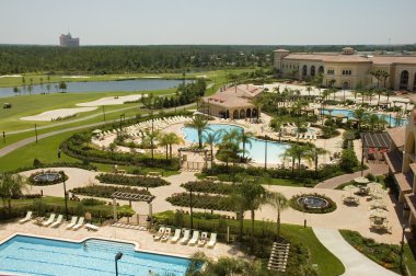 Resort Pools and Golf Course clipart