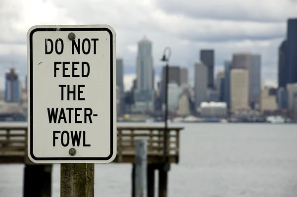 Die Wasservögel nicht füttern — Stockfoto