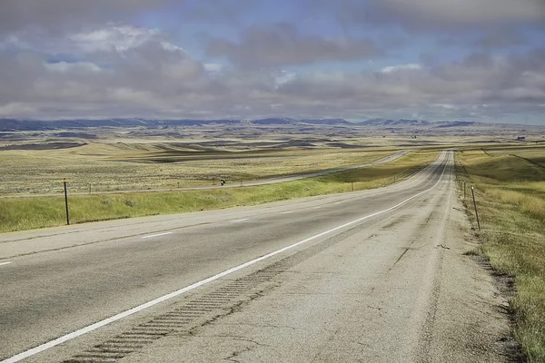 stock image Montana Highway with Low Cloud Ceiling