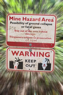 Mine Hazard Danger Sign clipart